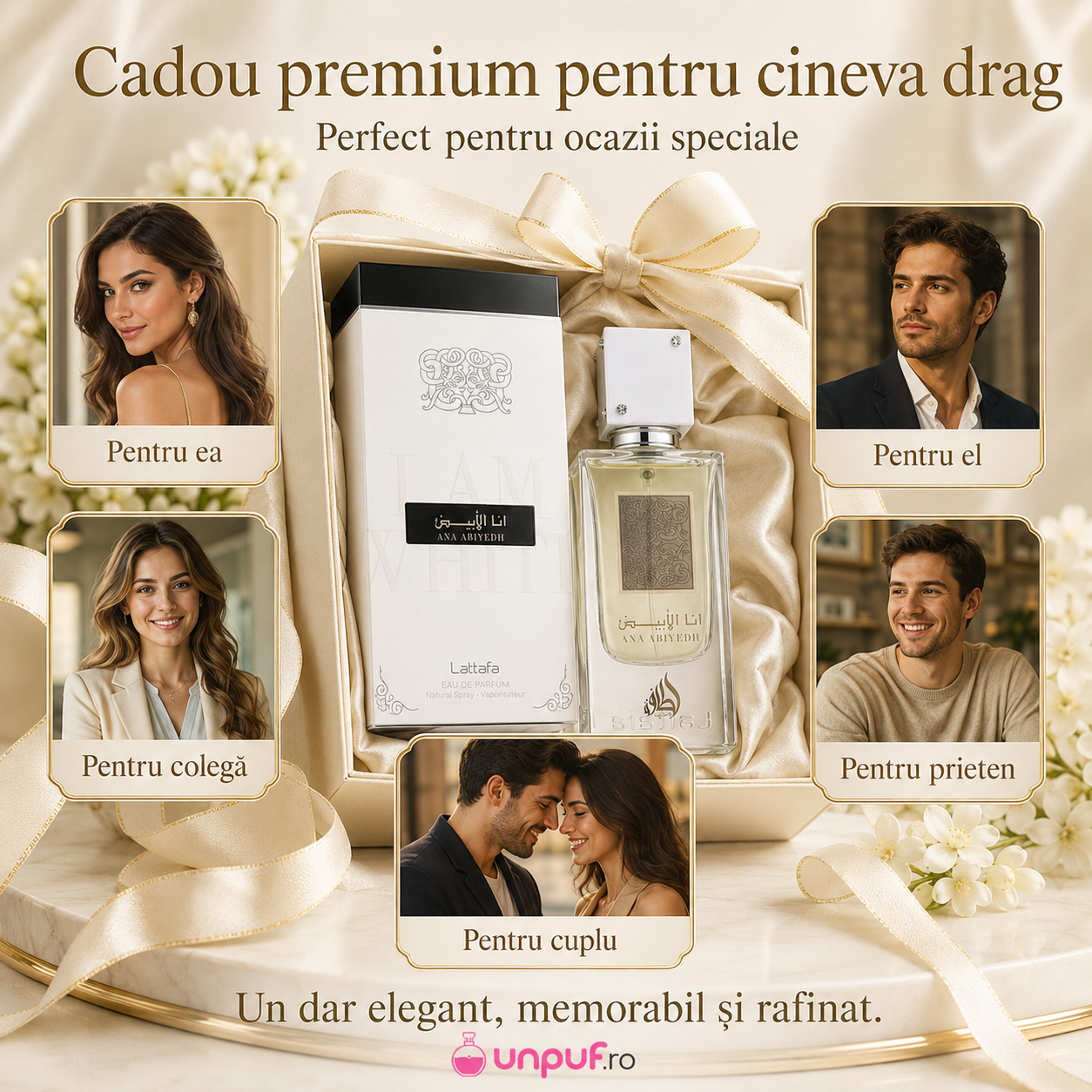 Parfum Arăbesc Ana Abiyedh White Lattafa cadou premium pentru damă bărbat prietenă prieten colegă coleg sau cuplu